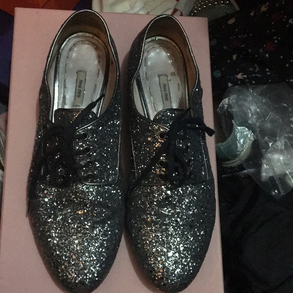 Authentic Miu Miu Sparkling Derbies. Size 37.5 - image 1